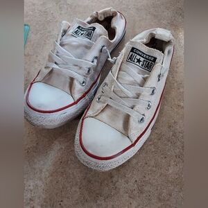 Converse Kids' Cream Sneakers with Red Accents